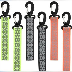 Reflective Safety Clip Pendants Keychains School Backpack Walking Dog Sets of 2